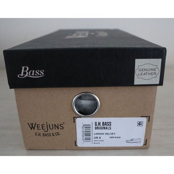 Weejuns by G.H Bass & Co. Men's Sz 6 Black Lianna Velvet/Leather Loafers $135 - Picture 8 of 8